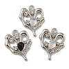 Rack Plating Alloy Rhinestone Pendants PALLOY-F312-24P-1