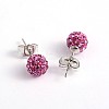 Polymer Clay Rhinestone Ball Stud Earrings EJEW-O041-02B-1