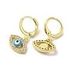 Horse Eye Real 18K Gold Plated Brass Dangle Leverback Earrings EJEW-Q797-23G-04-2