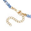 Summer Beach Dyed Natural Fire Crackle Agate Round Beaded Necklaces NJEW-JN05262-02-5