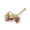 Resin Butterfly Brooch Pin with Crystal Rhinestone JEWB-P016-05KCG-02-4