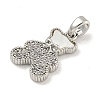 Brass Micro Pave Clear Cubic Zirconia Pendants KK-P275-18P-2