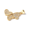 Brass Micro Pave Cubic Zirconia Pendants KK-A252-33G-02-2