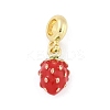 Brass Enamel Fruit European Dangle Charms KK-Z090-08G-03-1