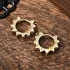Clear Cubic Zirconia Sun Shape Hoop Earrings LS-EJEW-P199-07G-4