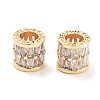 Brass Micro Pave Clear Cubic Zirconia European Beads KK-P271-43G-A-1
