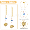 Natural Gemstone and Alloy Pendants Decoration HJEW-FH00007-4