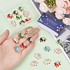 24Pcs 6 Colors Alloy Crystal Rhinestone Connector Charms ALRI-SC0001-40-3
