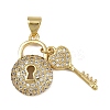 Brass Micro Pave Cubic Zirconia Pendants KK-I358-028G-1