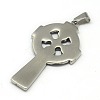 Fashionable Retro 304 Stainless Steel Cross with Ring Pendants STAS-L017-82-2