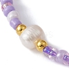 3Pcs 3 Color Natural Pearl & Glass Seed Braided Bead Bracelets Set BJEW-JB09535-4