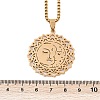 201 Stainless Steel Hollow Moon Star Flower Pendant Necklaces for Women NJEW-K283-35G-3