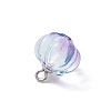 Transparent Spray Paint Glass Pendants PALLOY-JF03496-02-5