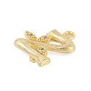 Brass Crystal Rhinestone Letter Links Connector Charms KK-S395-06G-Z-2