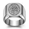 The Seven-Pointed Star Pattern 304 Stainless Steel Finger Rings FS-WGB7142-06-1