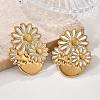 Flower 304 Stainless Steel Stud Earrings EJEW-V016-10G-02-2