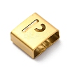 Ion Plating(IP) 304 Stainless Steel Square Slide Charms STAS-L132-24P-G-2