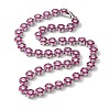 Rack Plating Brass Pave Cubic Zirconia Flower Link Necklaces for Women NJEW-B108-01P-01-1