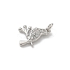Brass Micro Pave Clear Cubic Zirconia Pendants KK-B155-09P-2