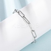 304 Stainless Steel Paperclip Chain Bracelets for Women BJEW-G775-01P-1