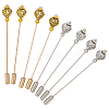 8Pcs 2 Colors Heart Brass & Alloy Brooches JEWB-GO00006-1