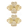 Brass Micro Pave Cubic Zirconia Connector Charms KK-L251-16G-1