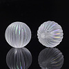 Transparent Corrugated Melon Acrylic Beads X-TACR-R142-01-2