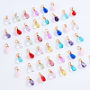 12Pcs 12 Color Glass Charms PALLOY-AB00038-1