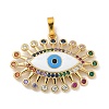 Rack Plating Brass Micro Pave Cubic Zirconia with Enamel Pendants KK-G515-46G-1
