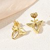 Brass Pave Single Cubic Zirconia Stud Earrings KK-CBA98BA-19G-3