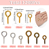1200Pcs 9 Styles Iron Screw Eye Pin Peg Bails CABI-SP0001-01-2