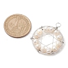 Natural Cultured Freshwater Pearl Round Beaded Ring Pendants PALLOY-JF02617-02-2