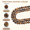 3 Strands 3 Styles Natural Grade AB Tiger Eye Round Beads Strands G-PA0001-38-2