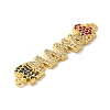 Rack Plating Brass Micro Pave Colorful Cubic Zirconia Connector Charms KK-K377-82G-2