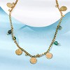 304 Stainless Steel Rhinestone Disc Bib Necklaces NJEW-U026-02G-3
