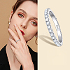 Rhodium Plated 925 Sterling Silver Moissanite Finger Rings for Women WG76D6D-07-3
