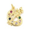 Rack Plating Brass Pave Colorful Cubic Zirconia Pendants KK-Z048-05G-1
