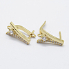 Brass Micro Pave Cubic Zirconia Hoop Earring Findings KK-K220-11G-2