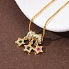 Brass Pave Colorful Cubic Zirconia Pendant Box Chain Adjustable Slider Necklaces LS-NJEW-D348-03B-G-3