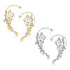 4Pcs 4 Style Crystal Rhinestone Butterfly Climber Wrap Around Earrings EJEW-HY0001-05-1