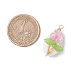 Natural Cowrie Shell Copper Wire Wrapped Flower Pendants PALLOY-JF03833-2