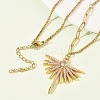 304 Stainless Steel Micro Pave Clear Cubic Zirconia Pendant Necklaces for Women LS-NJEW-Z103-01G-06-1