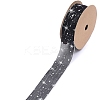 20 Yards Silver Stamping Star Organza Ribbons PW-WG89757-04-1