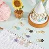 Flower Alloy Enamel Pendant Decorations HJEW-SC00039-4