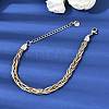 304 Stainless Steel Interlocking Herringbone Chain Bracelet for Women BJEW-K240-08A-M-2