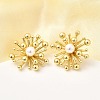 Brass Flower Stud Earrings EJEW-H171-05G-1