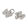 Brass Micro Pave Grade AAA Cubic Zirconia Charms ZIRC-P067-11P-W-NR-3