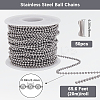 201 Stainless Steel Ball Chains Bracelet Necklace Making Kit DIY-SP0001-09C-2