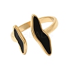 Wave Irregular 304 Stainless Steel Open Cuff Rings for Women RJEW-A091-19G-4