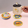DIY Diamond Painting Rainbow Theme Cup Mat Kits DIAM-TAC0001-02-10